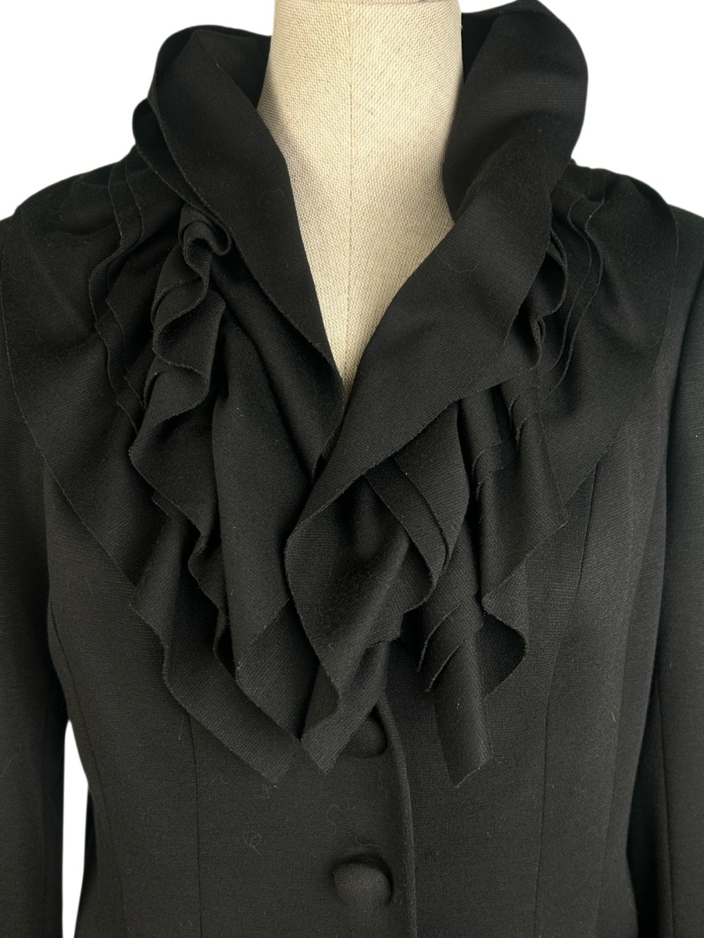 Madison Black Ruffle-Collar Blazer - Picture 2 of 7